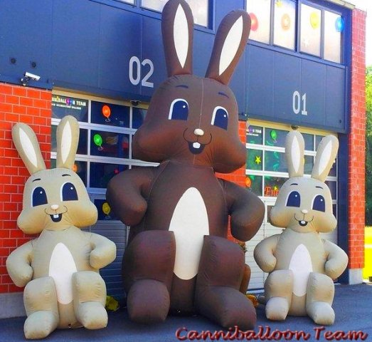 Mascottes 3 Lapins - hauteurs 3,5 m & 6 m