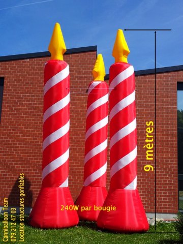bougies géantes, 9 m haut