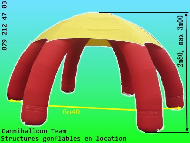 tente igloo : 2,80 x 3 x 6,40 m